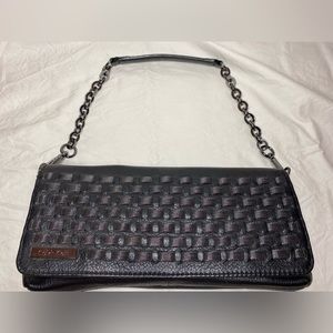 ⭐️CALVIN KLEIN⭐️ EUC Black Leather Shoulder Bag $40